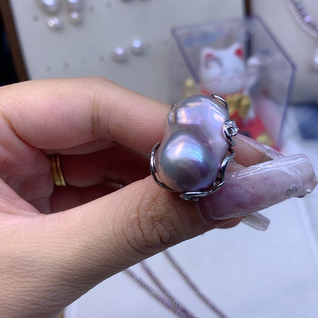 【闪购商品】淡水珍珠戒指银S925镶嵌用****8