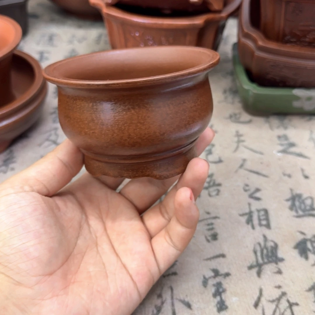 紫砂花盆9.5x5.5内经紫砂花盆