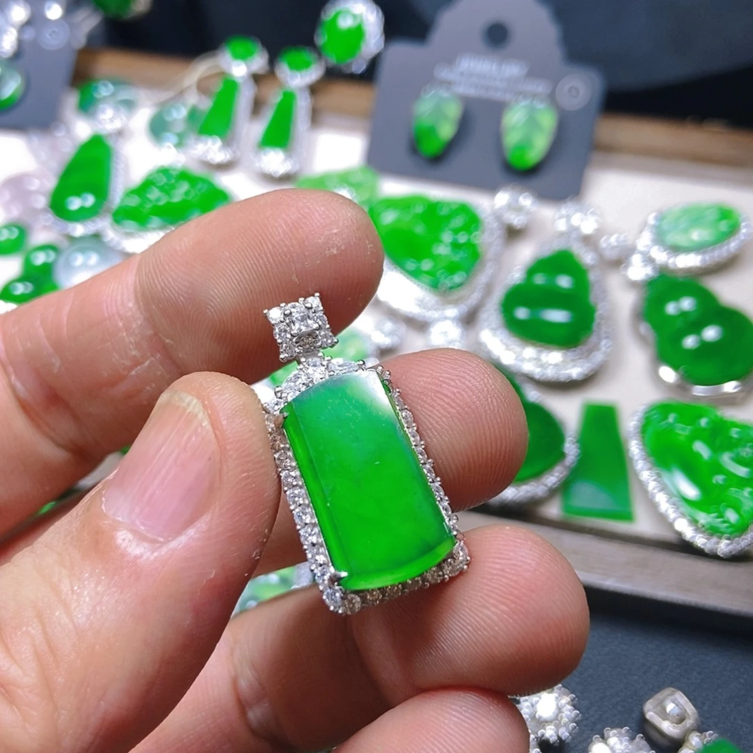 翡翠银S925镶嵌吊坠(不含链)733吊坠