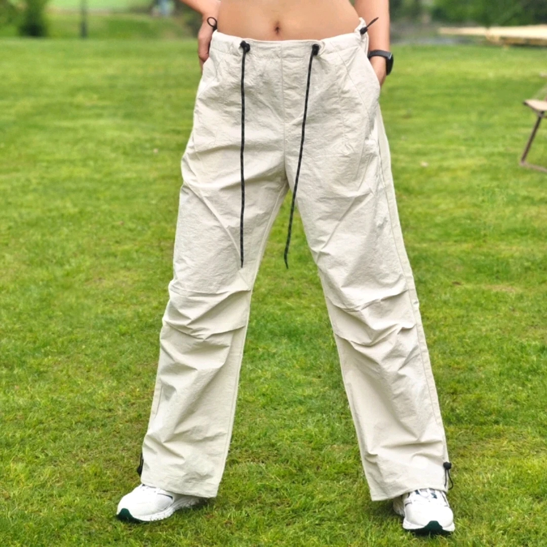 女款时尚百搭直筒户外运动透气防水宽松工装裤时尚女装速干登山