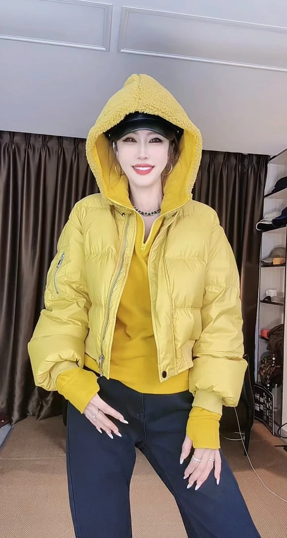 国标白鸭绒短款刺绣棒球服冬季保暖韩版秋冬休闲羽绒服87118~1