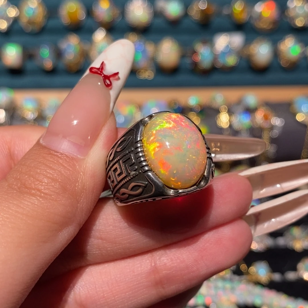 欧泊银S925镶嵌戒指