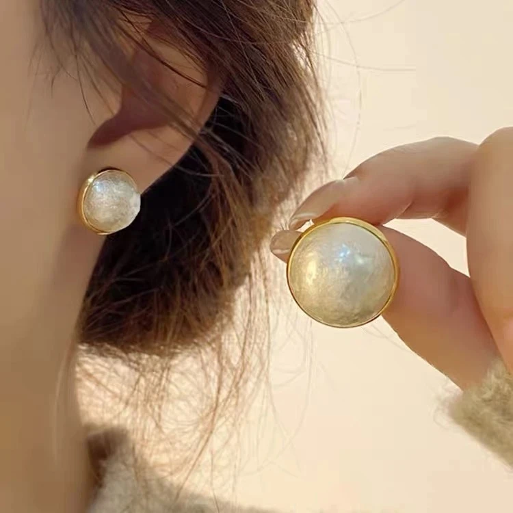 铜合金仿珍珠耳饰 法式小众优雅温柔精致气质经典款-240