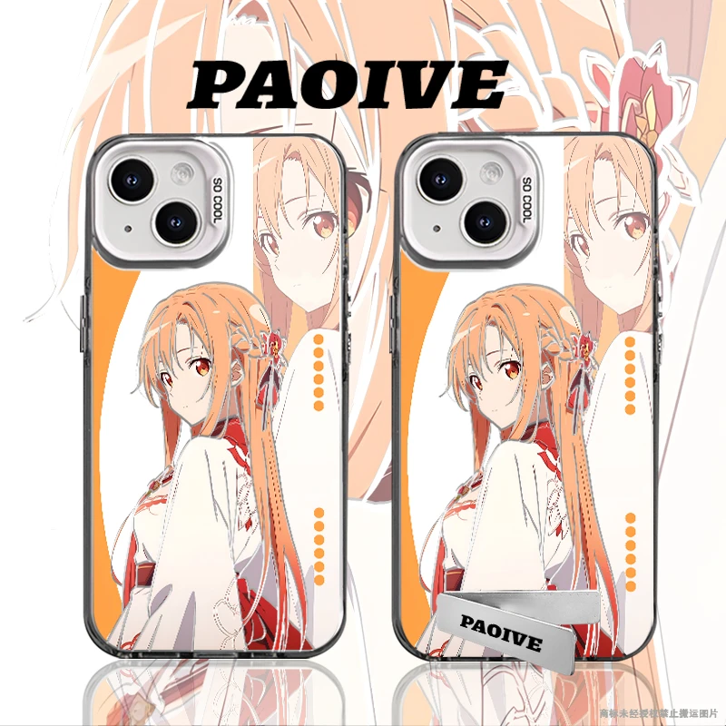 亚丝娜适用苹果华为vivoiPhone小米三星防摔彩银手机壳