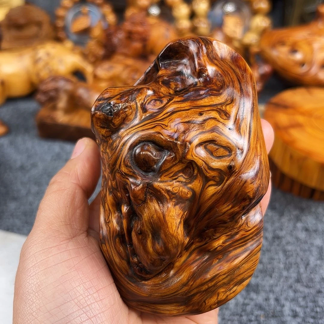 柏木木***6太行崖柏满云纹精品坨子摆件