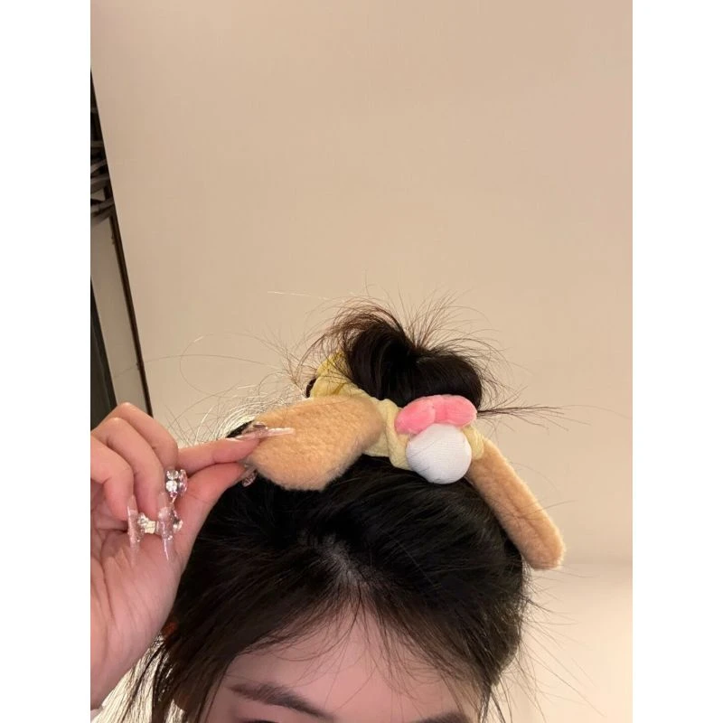 可爱饼饼发圈少女学生女束发发绳可琦厨师帽丸子头马尾发饰毛茸茸