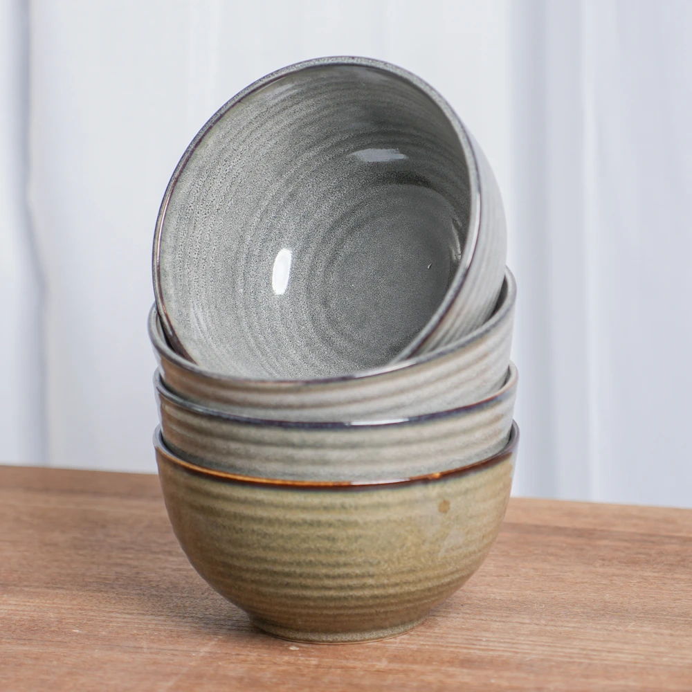 【瑕疵】陶瓷碗复古窑变釉家用米饭碗P2D