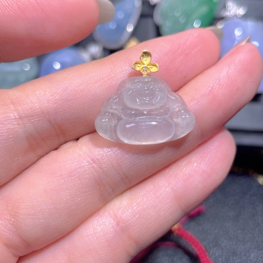 颈饰18K金镶嵌翡翠翡翠