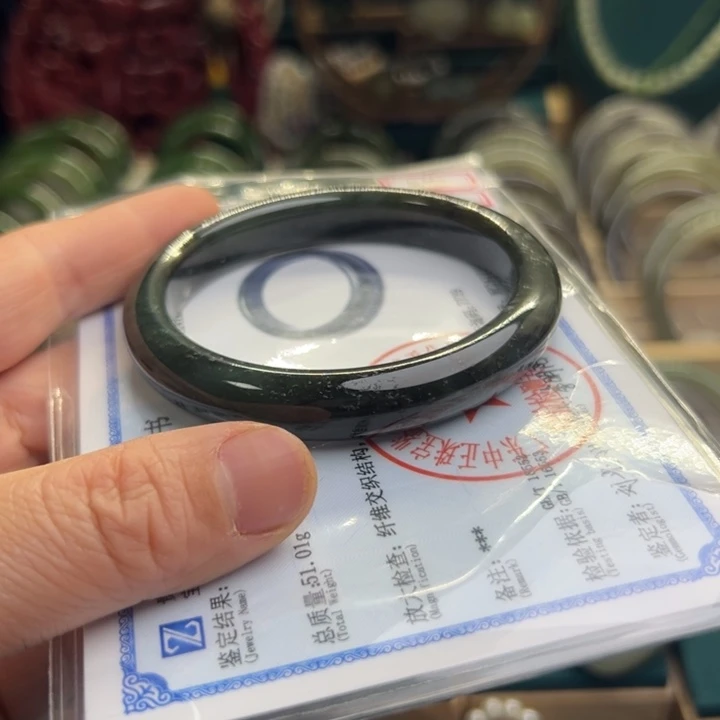 和田玉手镯未镶嵌61圈围10160