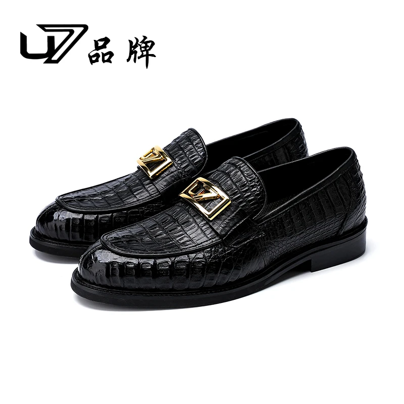 U7品牌男鞋 鳄鱼皮 2025新款轻奢时尚潮流百搭休闲皮鞋