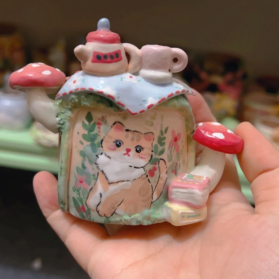 微瑕福福老梧家纯手工手绘多肉花盆