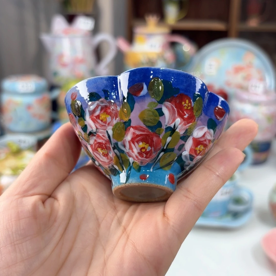 景德镇手绘高温釉下彩陶瓷茶具