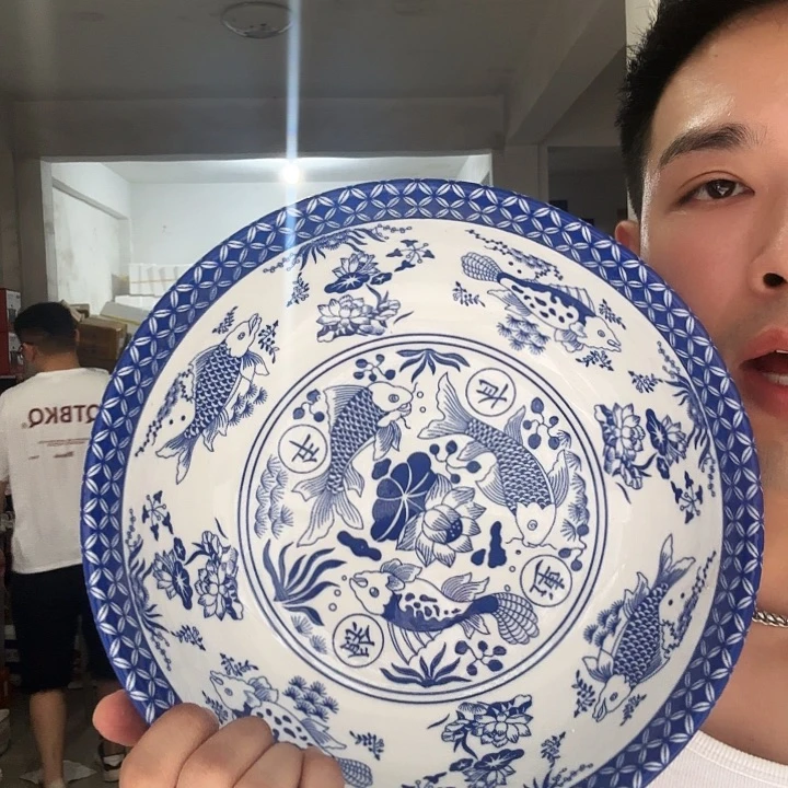 瓷片一个10英寸的汤碗