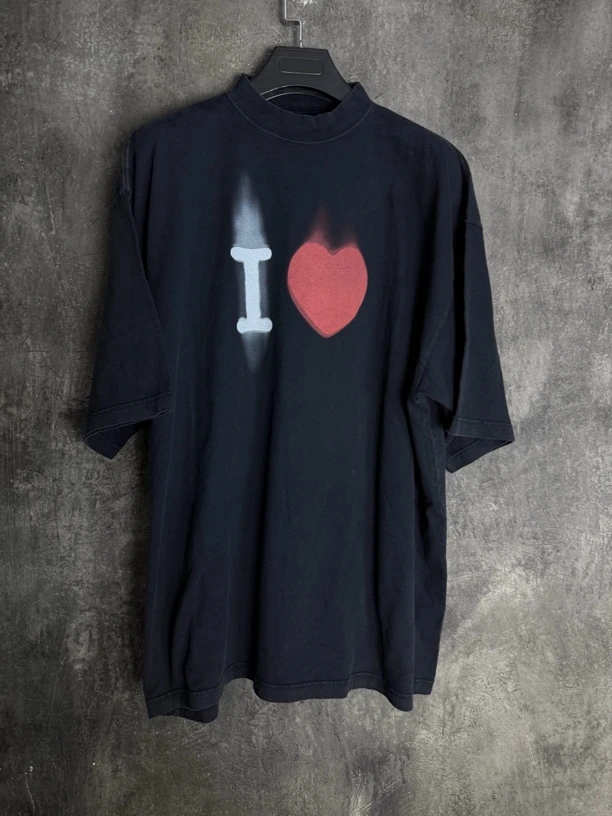 全新未使用 Balenciaga/巴黎世家 情人节限定服爱心短袖/24383