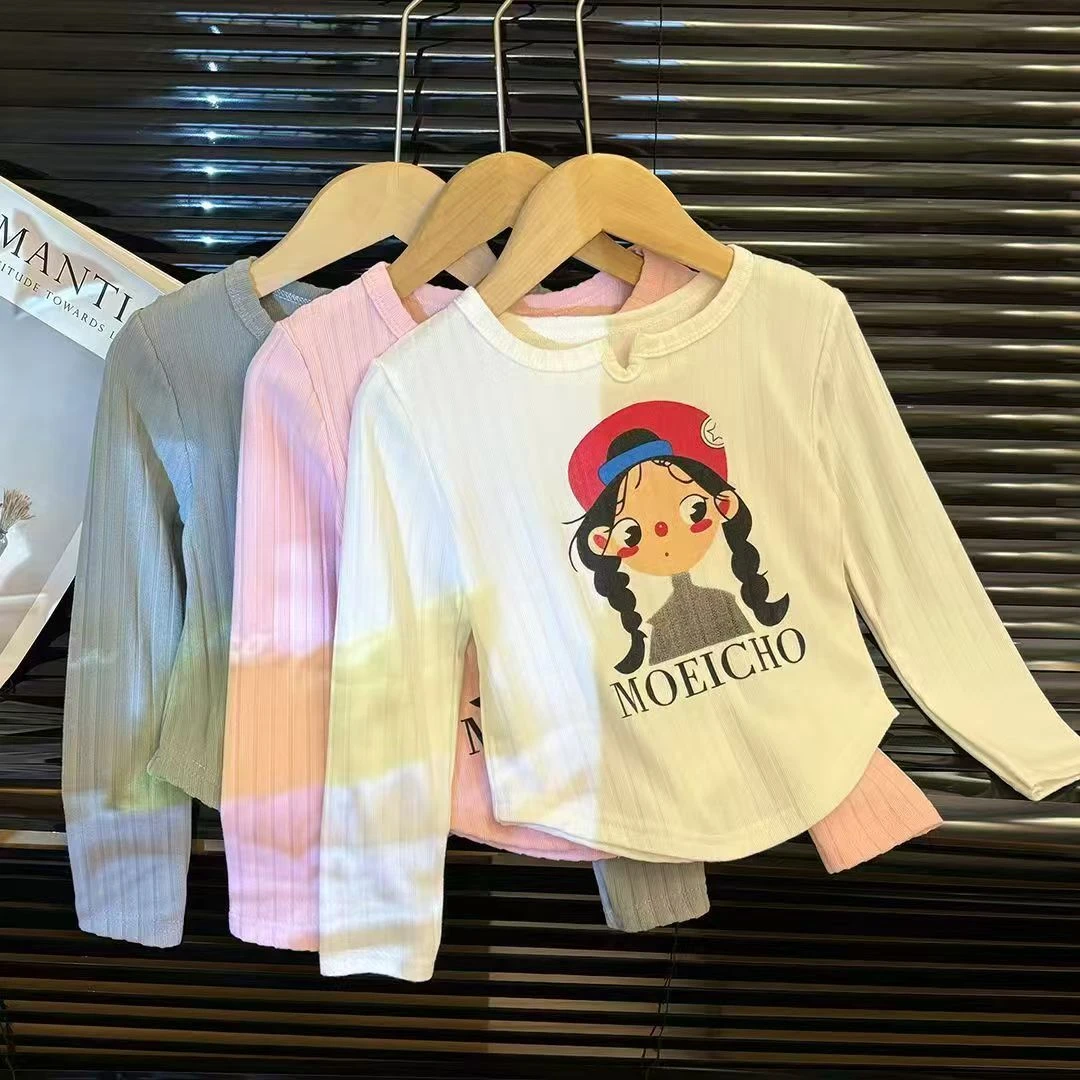 春秋新款洋气时尚韩系女童T恤女童长袖打底衫内搭