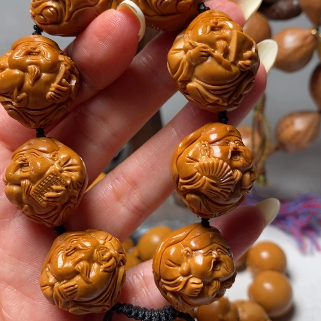 橄榄核手串/手链荷叶财神