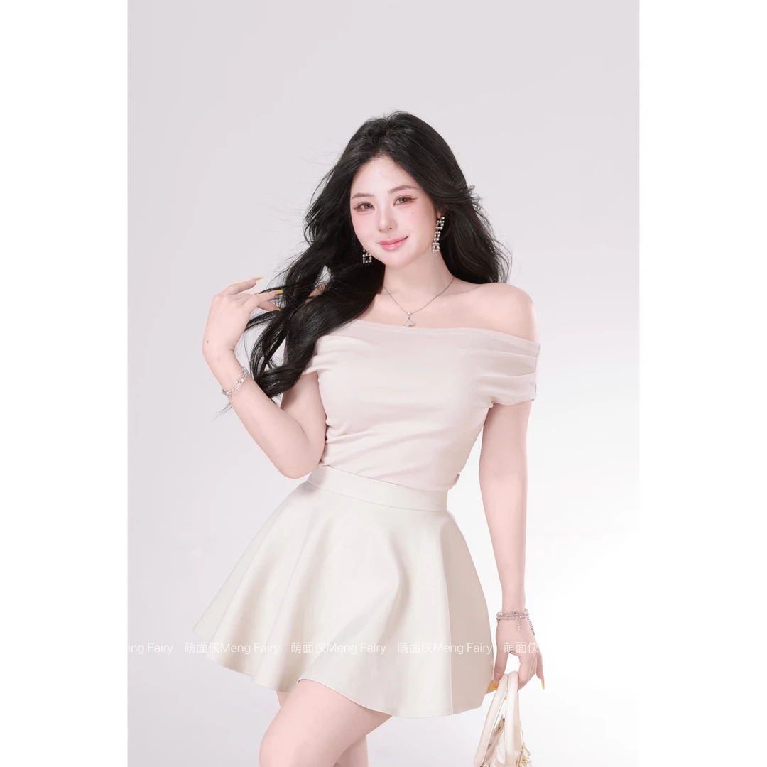 11.3清清萌面侠【云朵纸片】92棉简约气质上衣高腰半裙6141M6142M