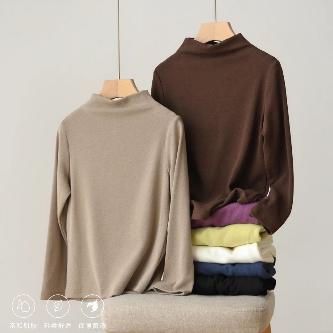 慕斯暖绒 软糯舒适 儿童啤酒领打底衫男女童长袖T恤秋冬款 23686