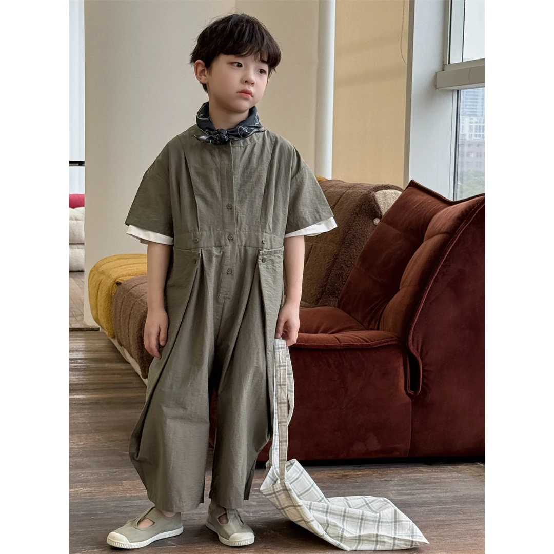 【小石头剪刀布】连体衣2025夏季新款儿童韩范连体衣帅气夏装潮童