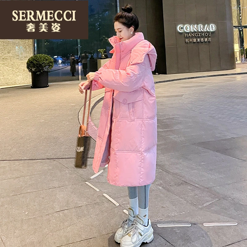羽绒服女冬中长款2025年新款宽松显瘦高级感爆款加厚连帽外套