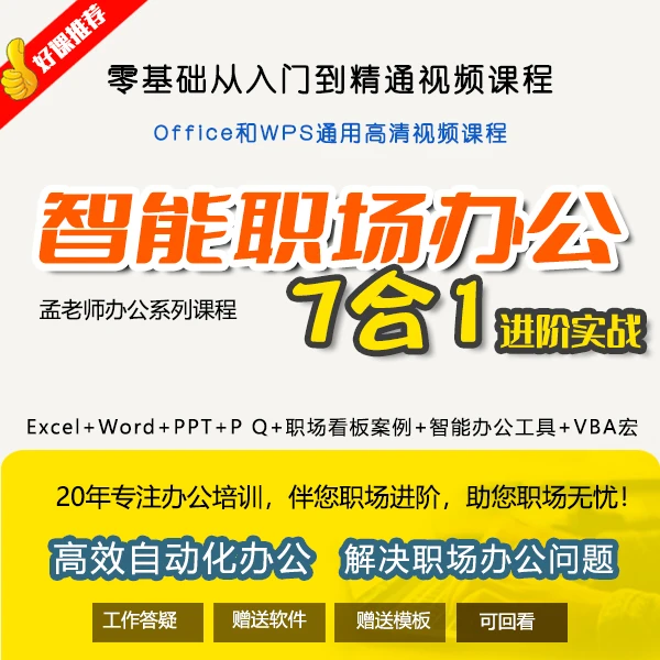 (安卓拍）AI智能办公7合1实战  案例+Excel+Word+PPT+PQ+AI+VBA宏