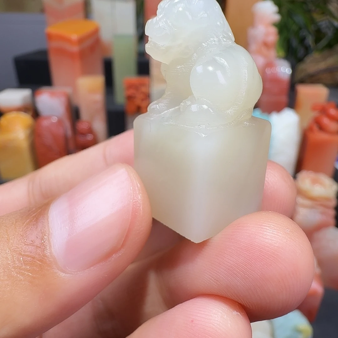 印石老挝石瑞兽纽印章