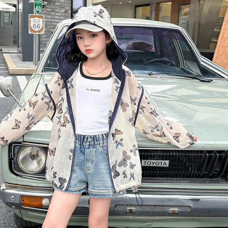 女童防晒衣夏季2024新款儿童轻薄防晒服外套女大童夏款冰丝空调服