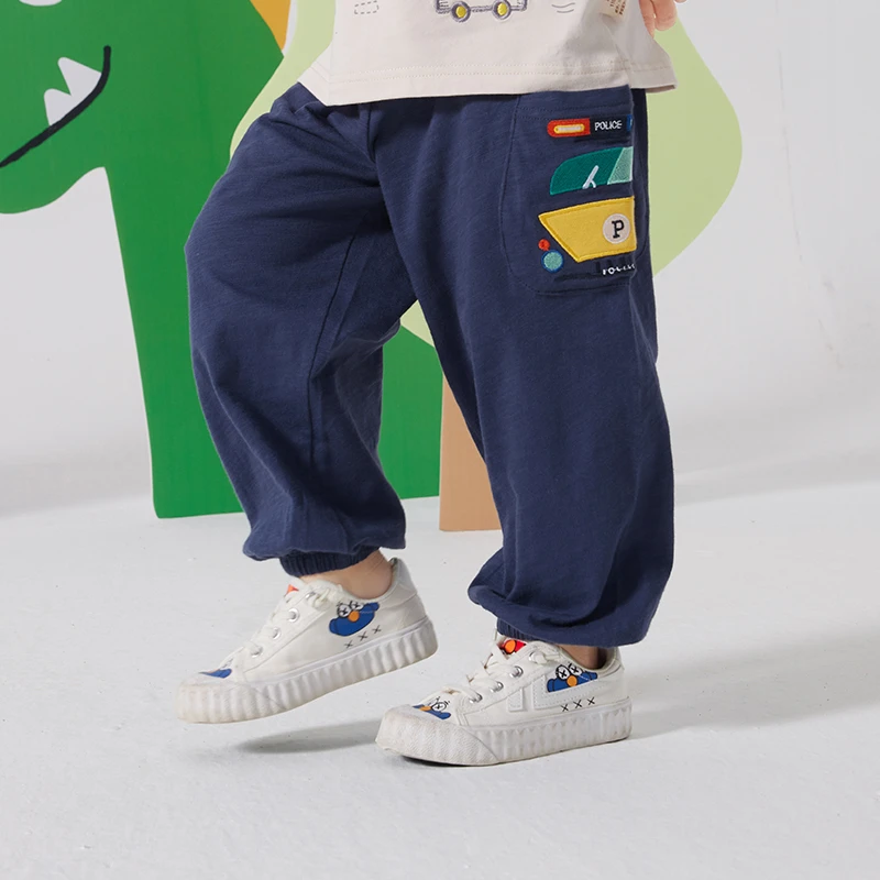 运动风男长裤夏季春秋休闲裤防蚊裤休闲裤中大童舒适