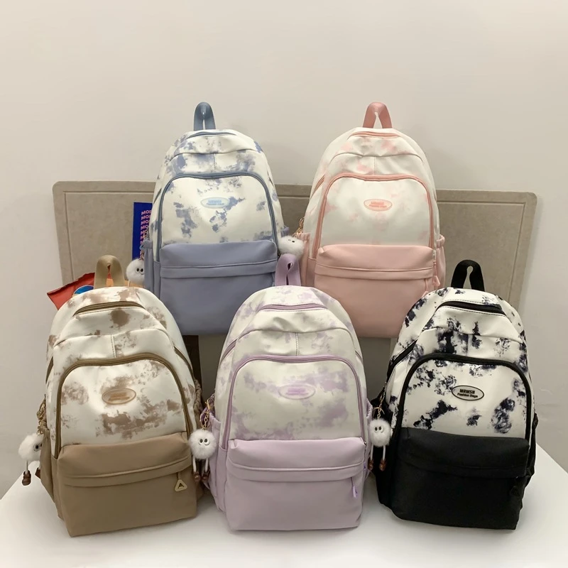 书包初中女生大容量高颜值背包小学生初中生高中学生轻便双肩背包