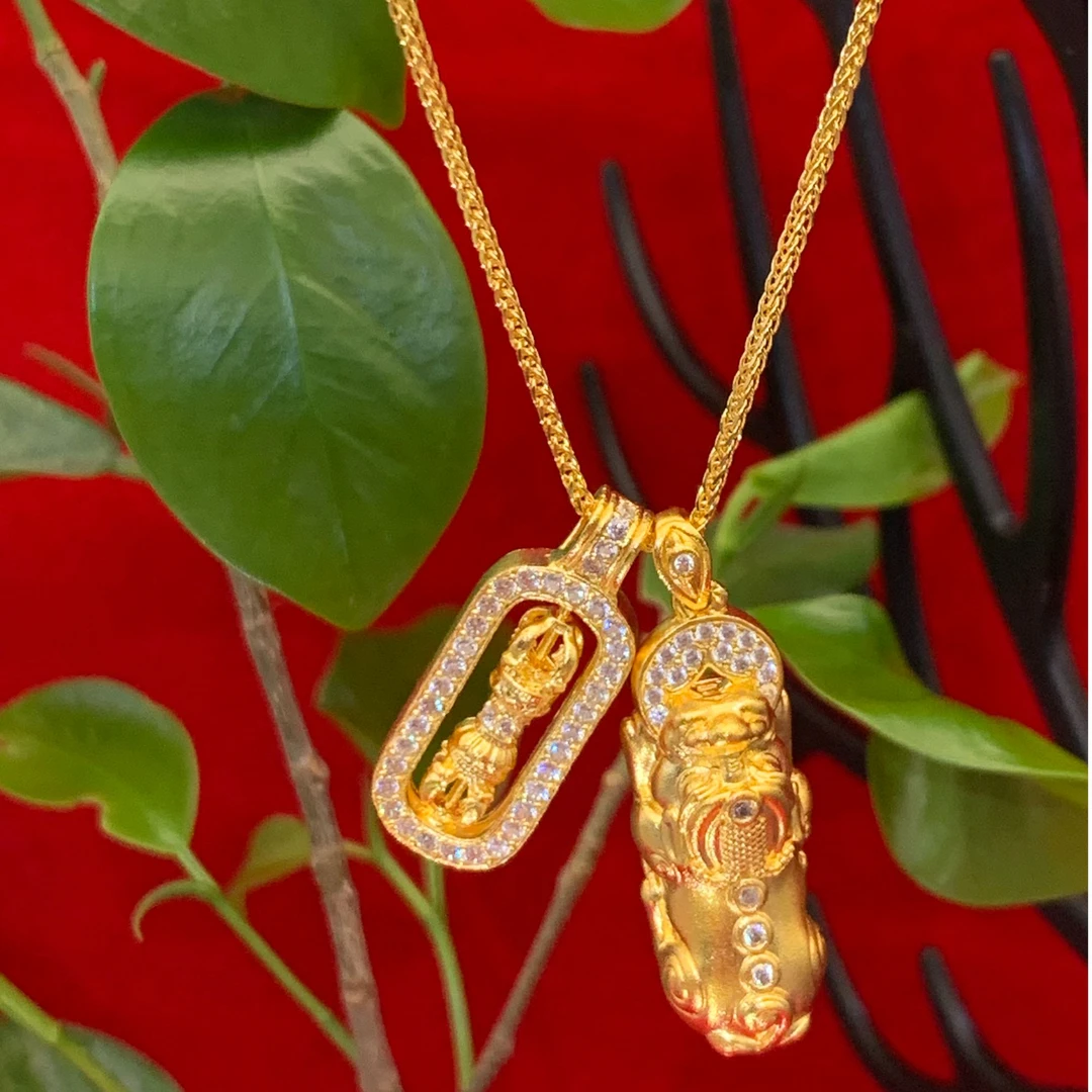 坠链均足银 貔貅金刚杵女生套链时尚气质