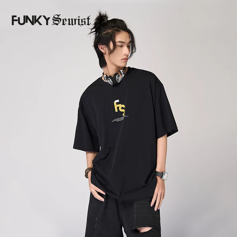 FUNKY SEWIST韩国潮牌短袖女简约休闲纯棉上衣oversize男短袖t恤