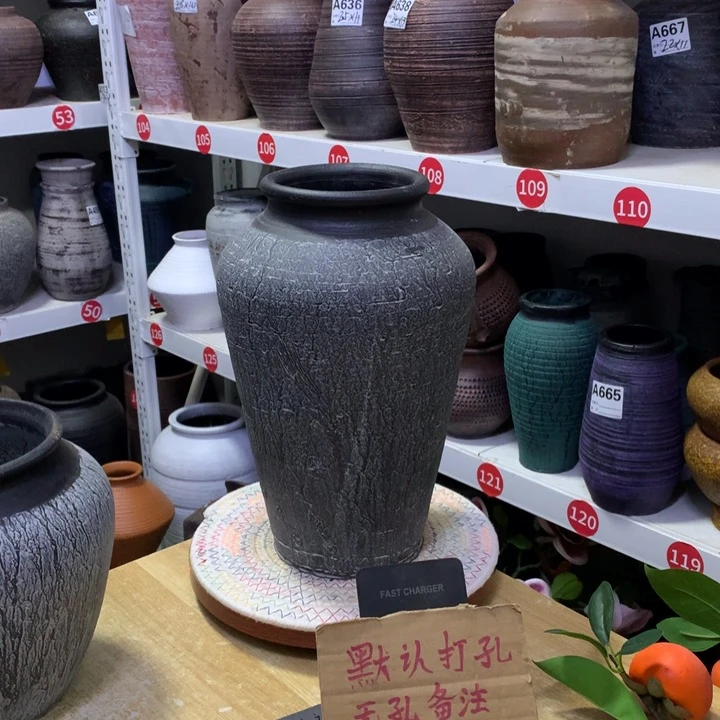 【闪购商品】红陶粗糙盆默认打孔高30口12
