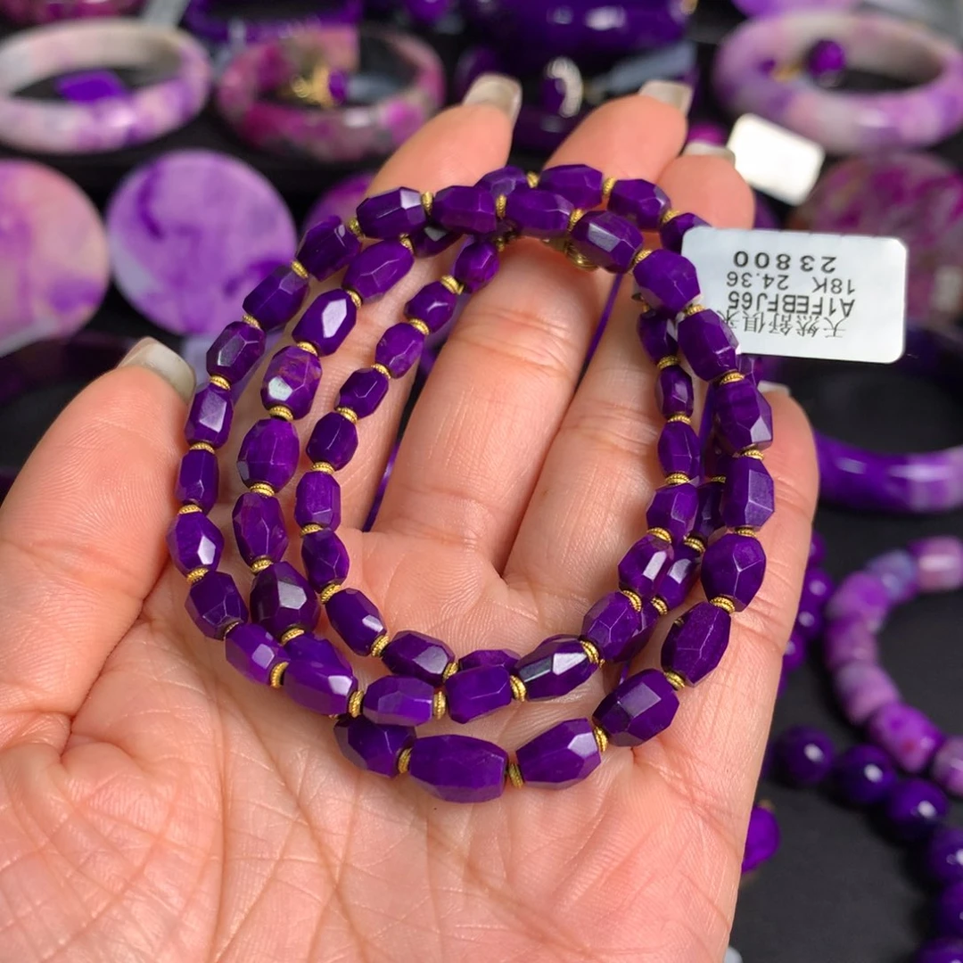 苏纪石（舒俱来）皇家紫项链未镶嵌柳****村