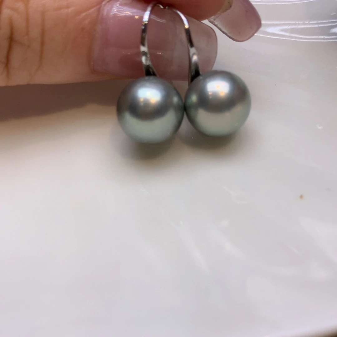 银S925镶嵌耳饰海水珍珠