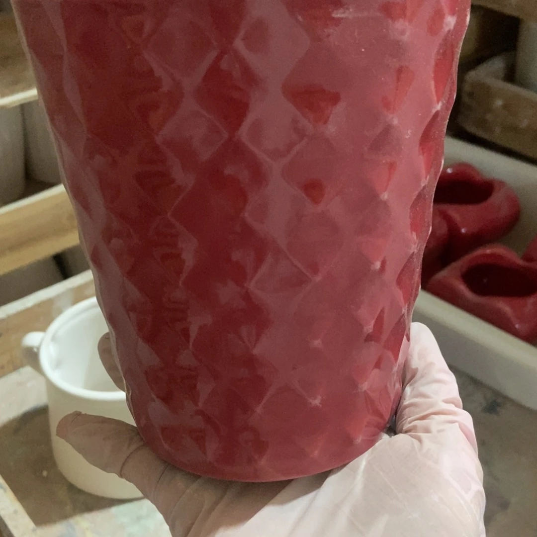 红陶高温陶瓷花盆