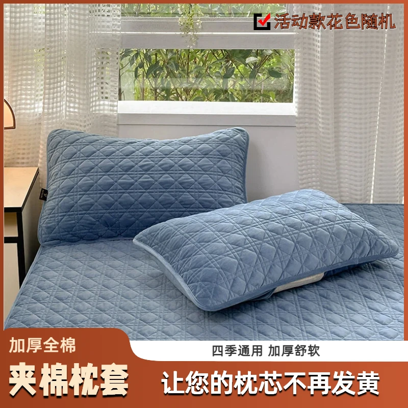 【2只装】夹棉枕套新款全棉枕套秋冬四季通用单枕套款式随机ABS