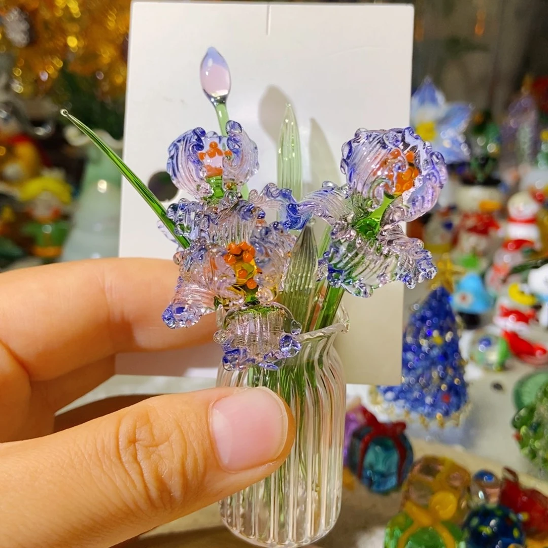 琉璃手工艺品蓝紫色