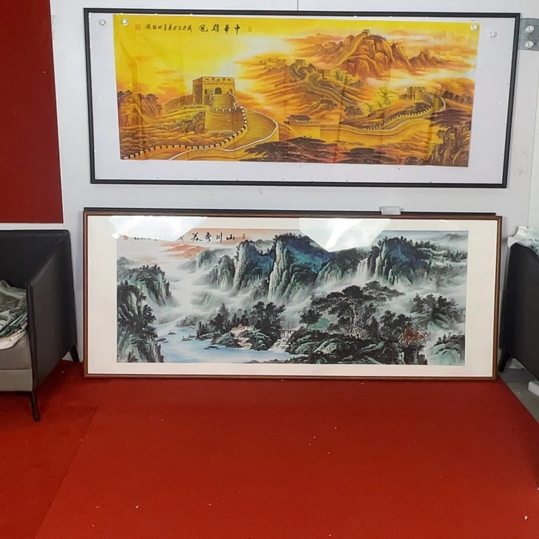 横款画心小六尺金色长城的