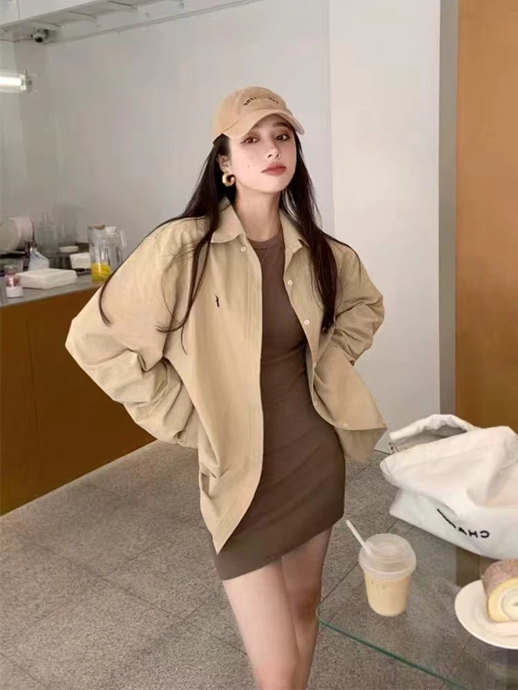 欧洲站新款洋气百搭衬衫+吊带裙甜辣两件套