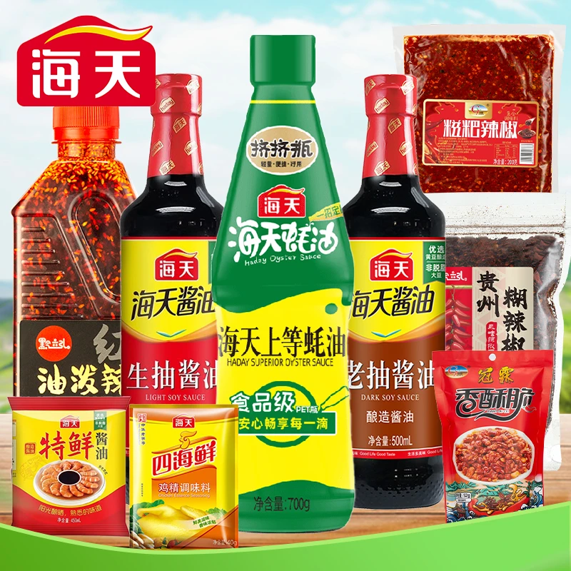 海天调料套装组合佐料大全家常菜酿造酱柴火糊辣椒