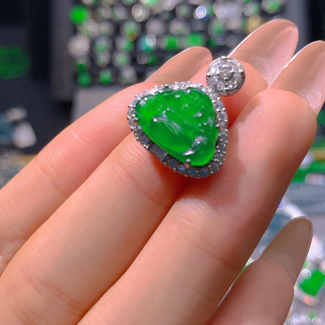 翡翠未镶嵌耳饰天然翡翠