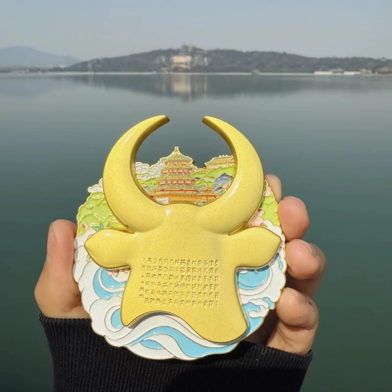 颐和园牛啤双层开瓶器冰箱贴