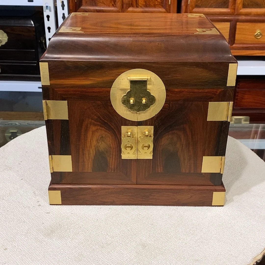 交趾黄檀（大红酸枝）拼板官箱25/18/24.5