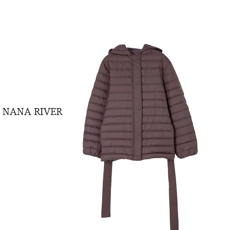 【冬篱】设计师款排骨纹连帽保暖羽绒服95白鹅绒休闲冬季时髦百搭