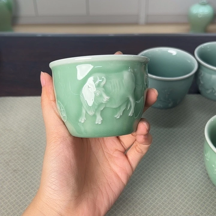龙泉云间青瓷小米茶器