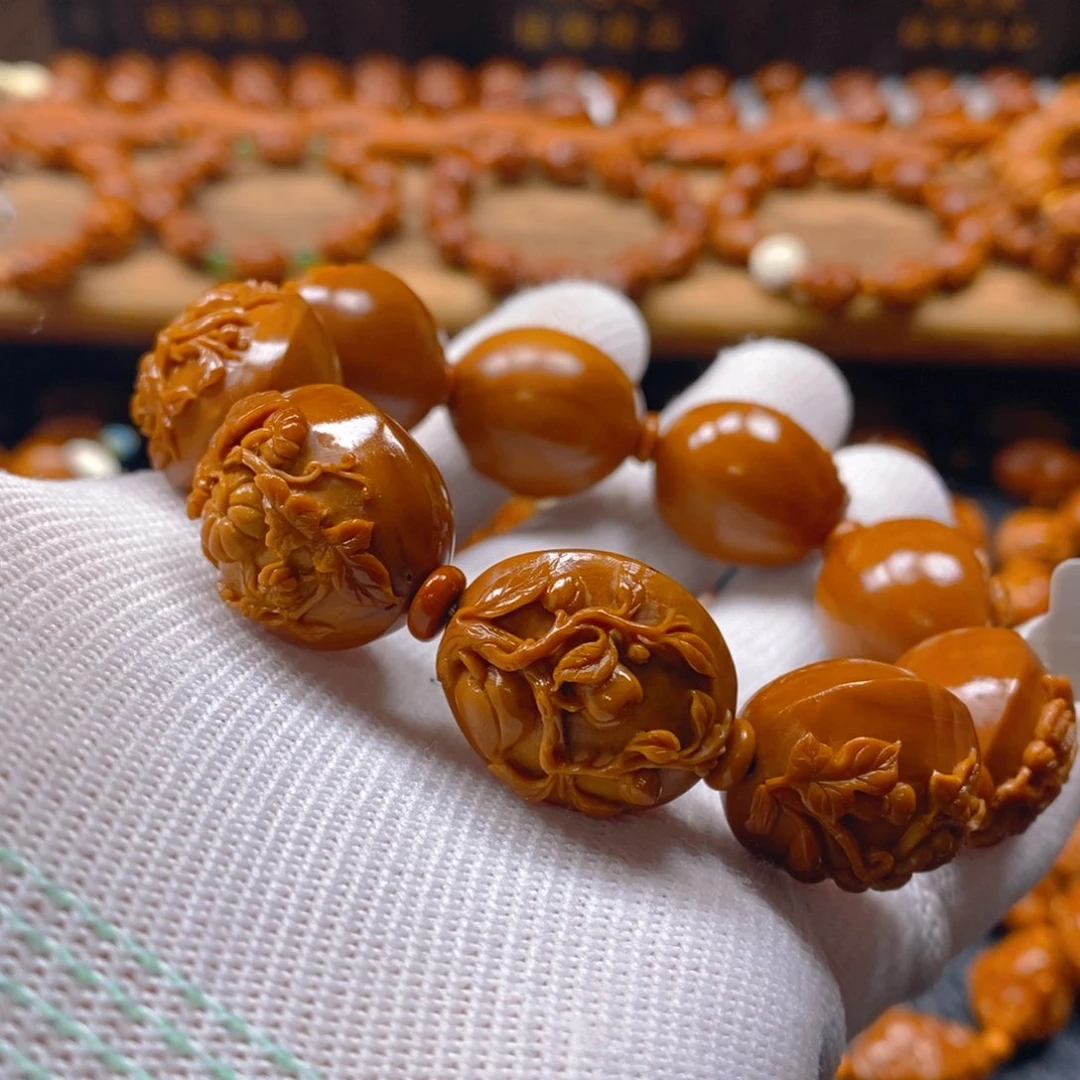 手串/手链橄榄核许忠英2.0铁核，浮雕四季平安