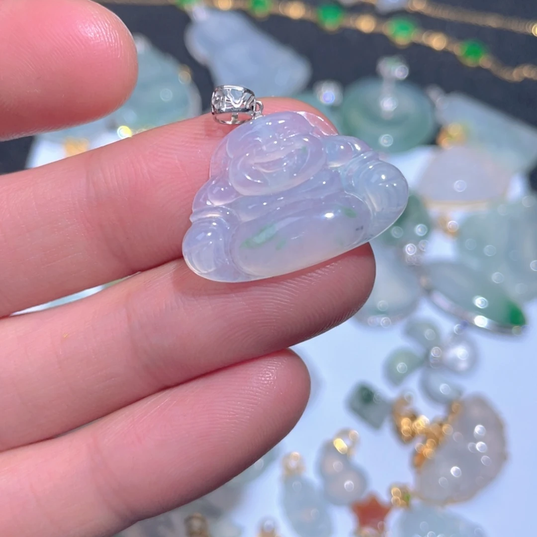 翡翠颈饰18K金镶嵌翡翠