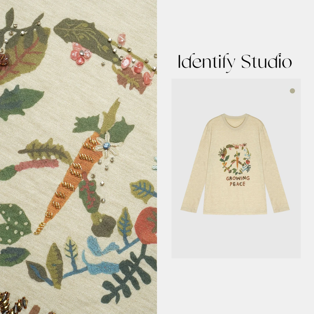 IDENTIFY"宁静之芽2.0"春季新款小众设计休闲花卉长袖上衣25SS