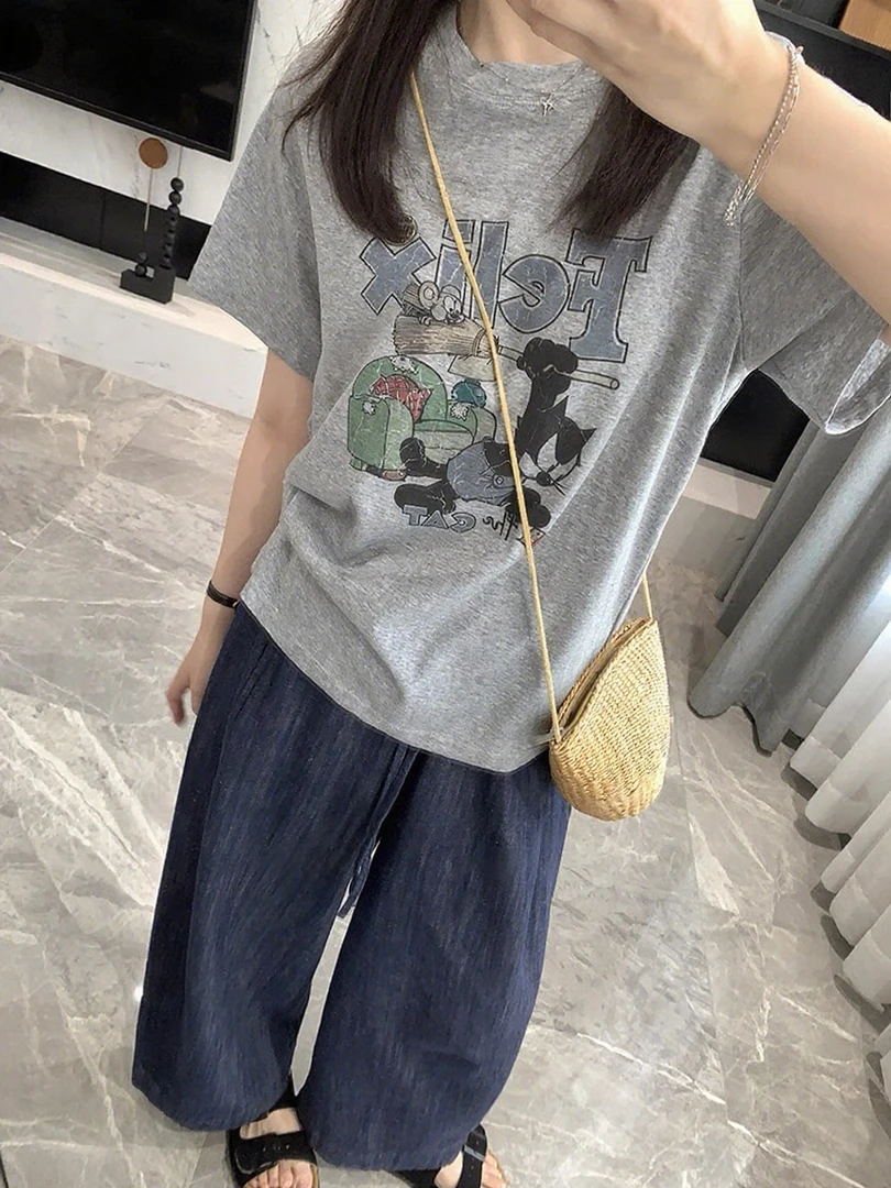 ARRLMORRE品牌【逗趣】超好穿雪花棉冰凉轻薄减龄短袖T