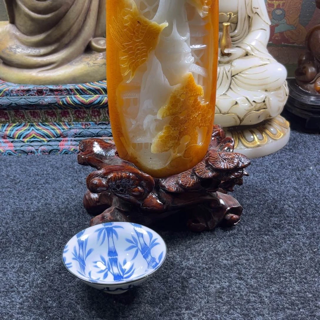 休***者瓷片青花手工茶杯